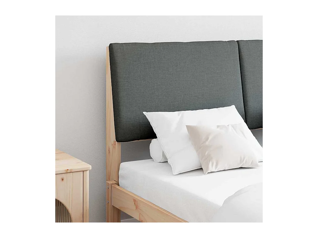 Cabeceira estofada Cinza Escuro 140 cm
