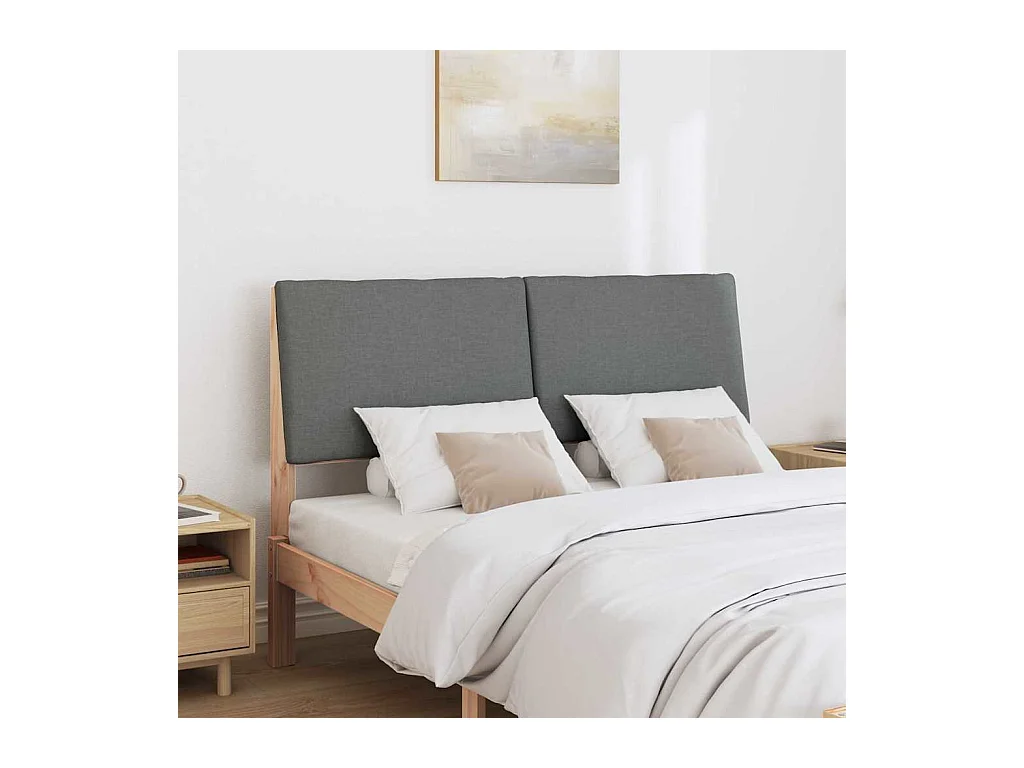 Cabeceira estofada Cinza Escuro 140 cm