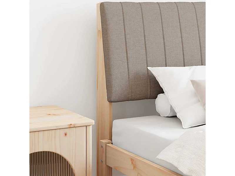 Cabecero tapizado Taupé 100 cm Madera de pino macizo