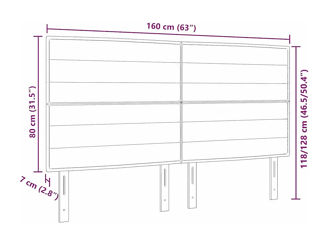 Tête de lit Hauteur réglable Manuel Crème 160 cm tissu