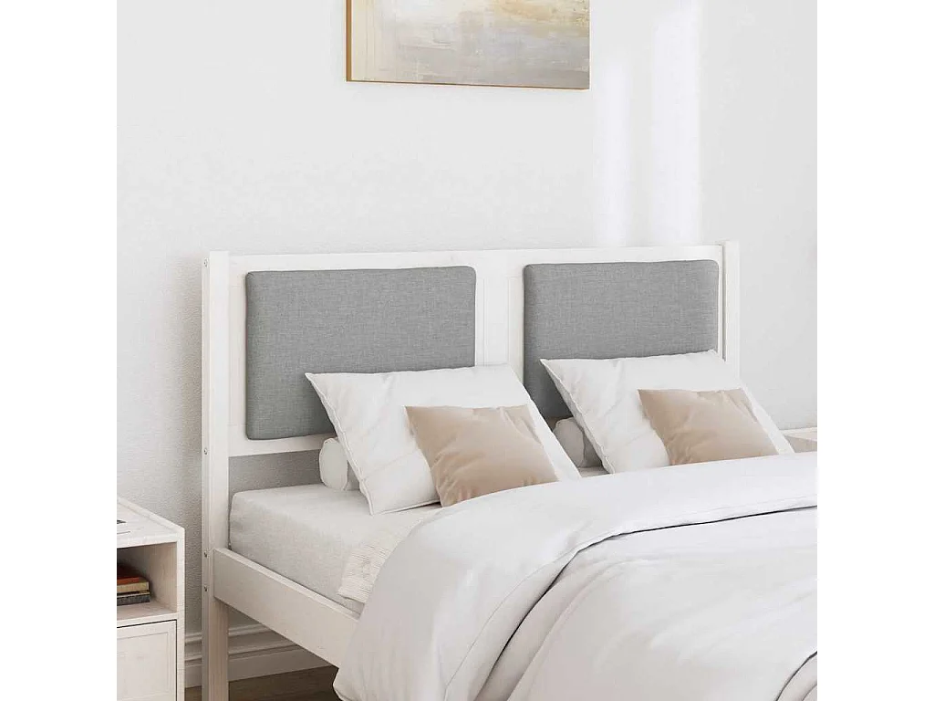 Cabeceira Outros Branco 135 cm Madeira de pinho maciça