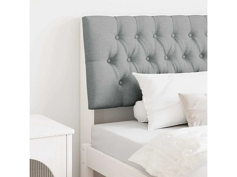 Tête de lit capitonnée Gris clair 100 cm Pin massif