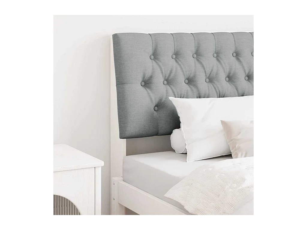 Tête de lit capitonnée Gris clair 100 cm Pin massif
