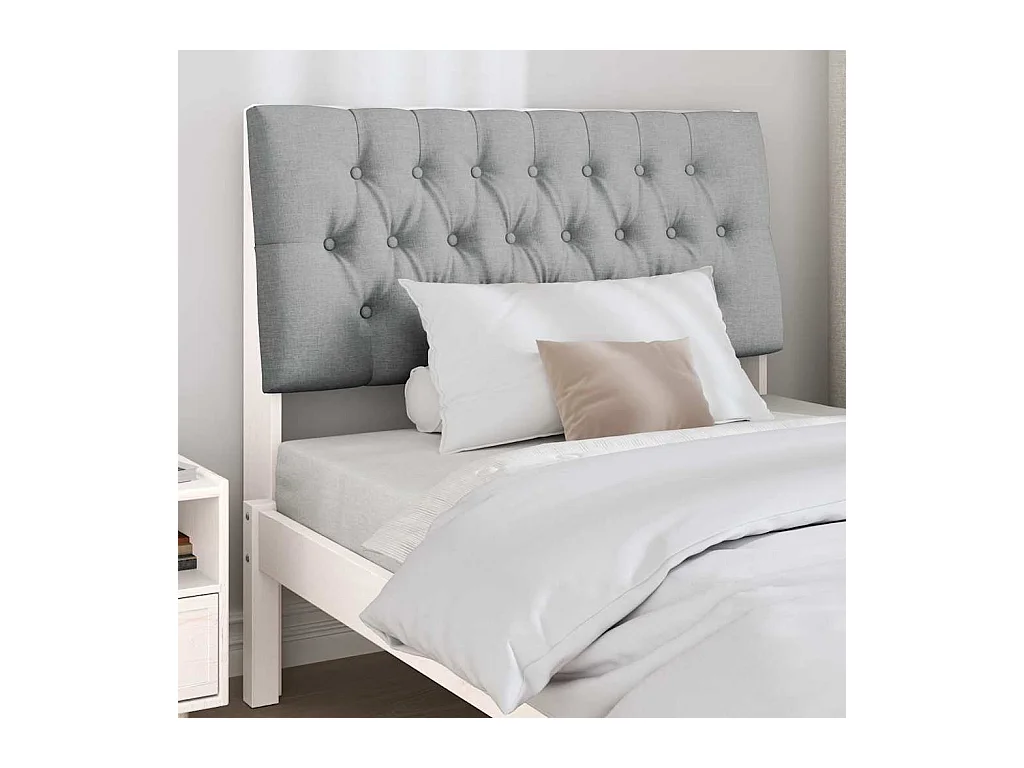 Tête de lit capitonnée Gris clair 100 cm Pin massif