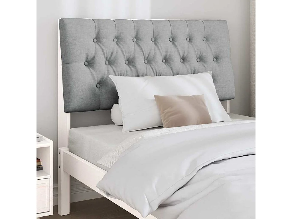 Tête de lit capitonnée Gris clair 100 cm Pin massif
