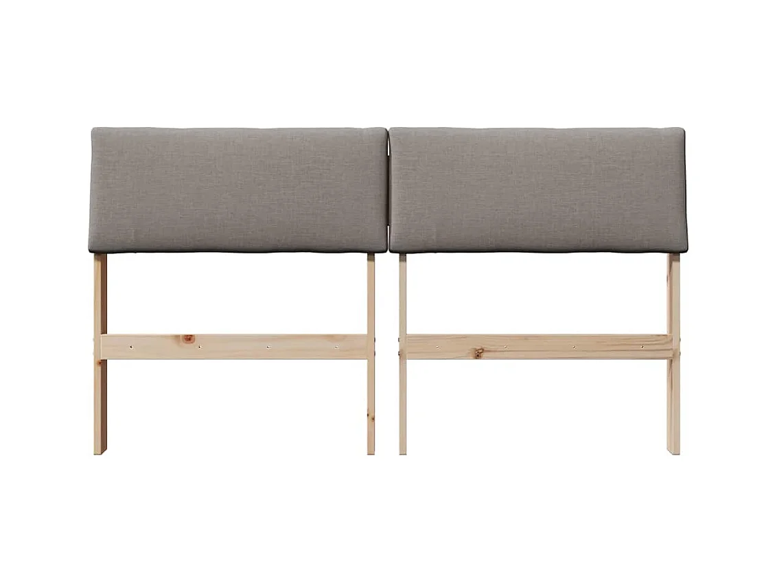 Cabecero tapizado Taupé 140 cm Madera de pino macizo