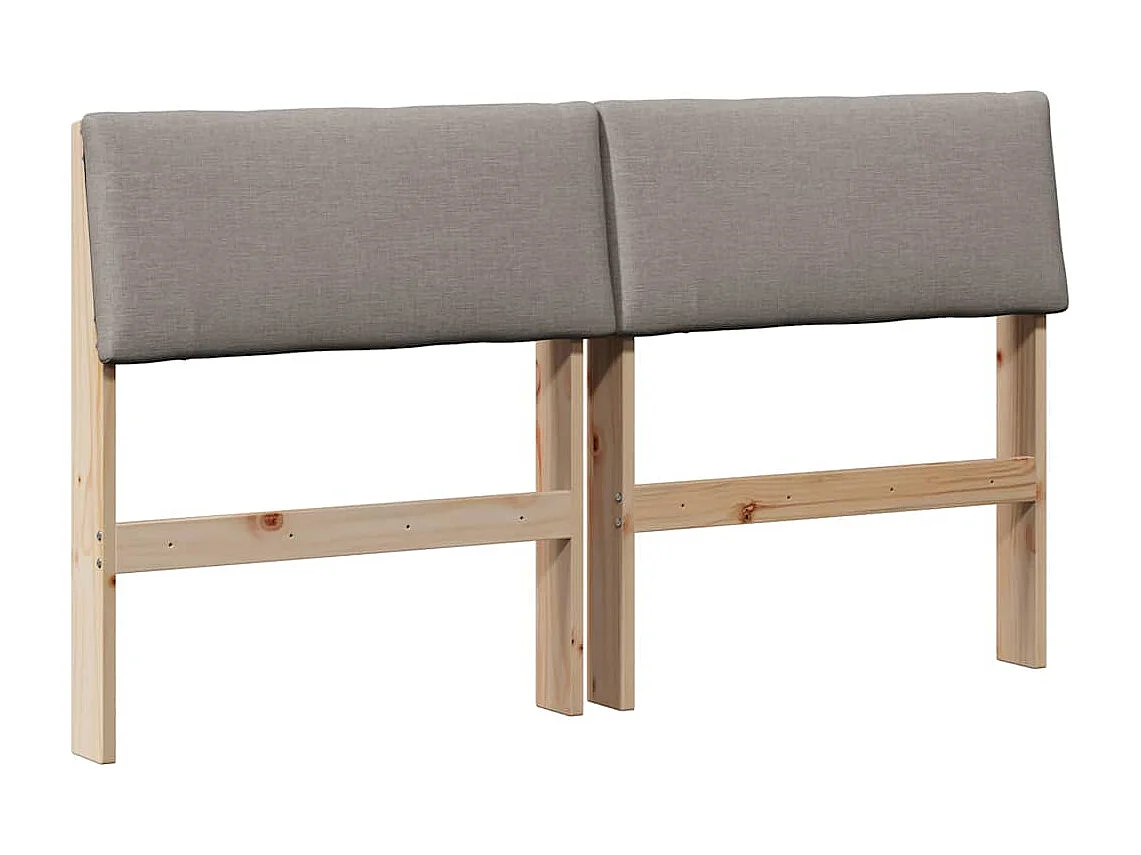 Tête de lit capitonnée Taupe 140 cm Pin massif