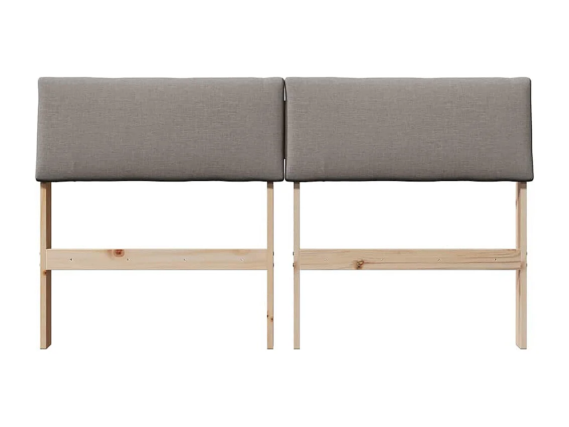 Tête de lit capitonnée Taupe 140 cm Pin massif