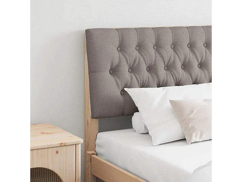 Tête de lit capitonnée Taupe 200 cm Pin massif