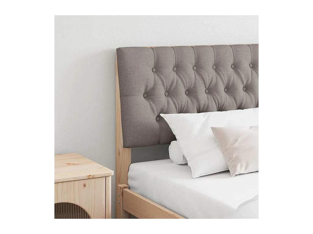 Tête de lit capitonnée Taupe 200 cm Pin massif