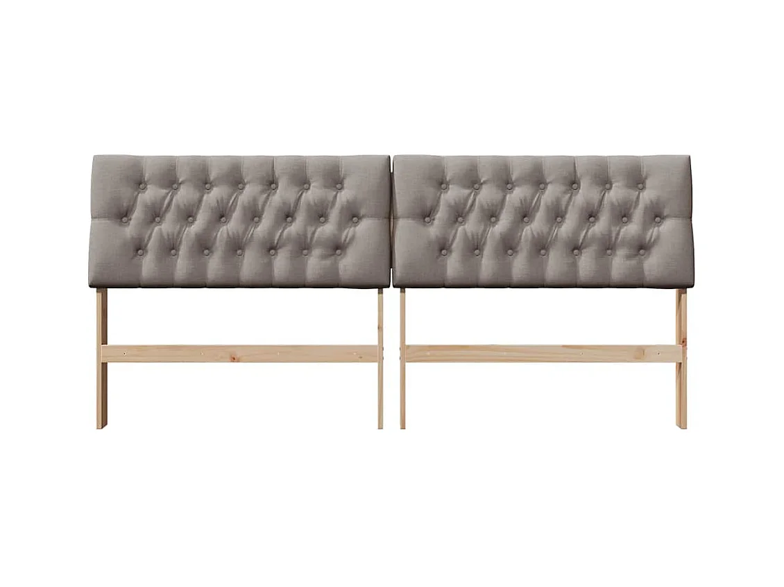 Tête de lit capitonnée Taupe 200 cm Pin massif