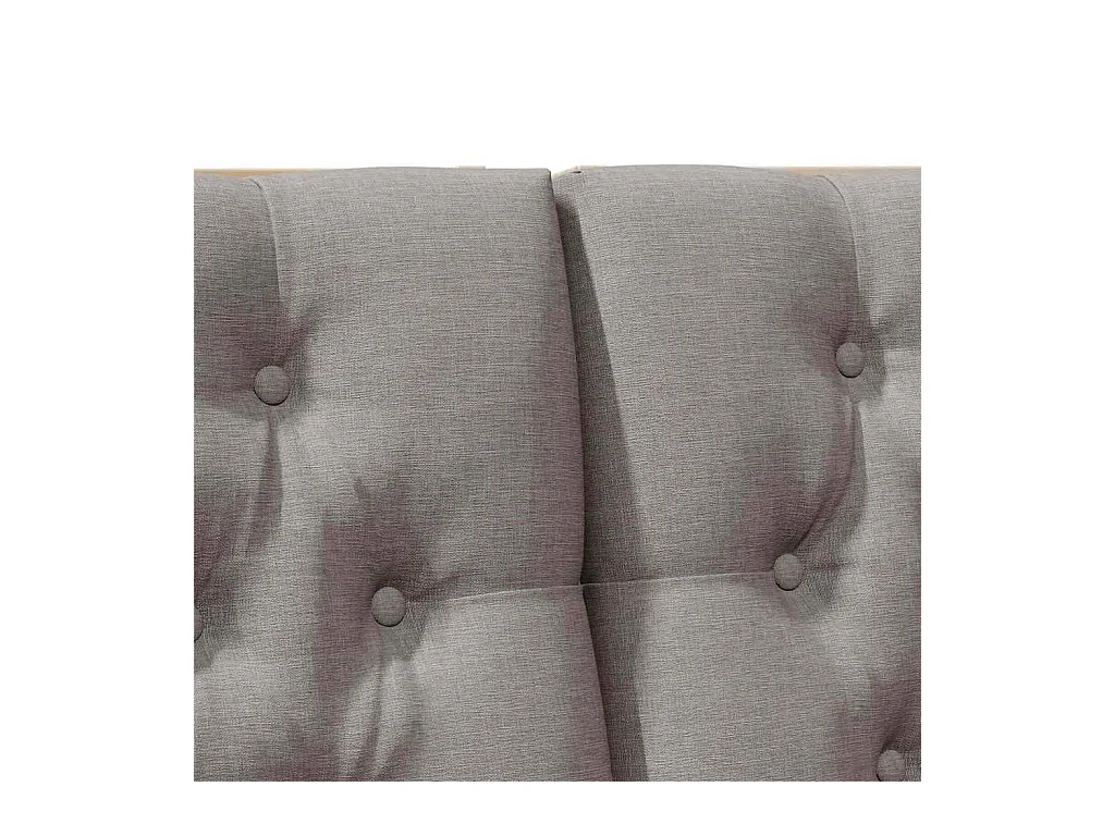 Tête de lit capitonnée Taupe 200 cm Pin massif