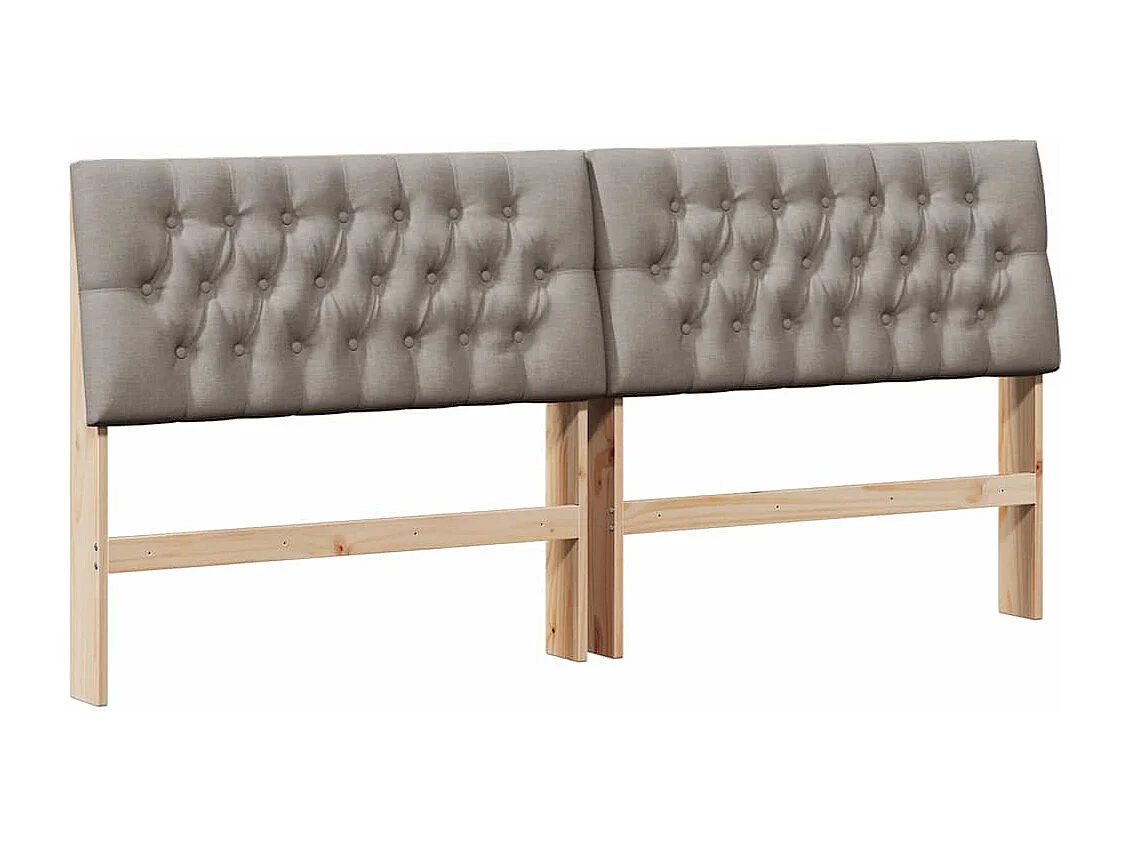 Gestoffeerd hoofdbord Taupe 200 cm Massief grenenhout