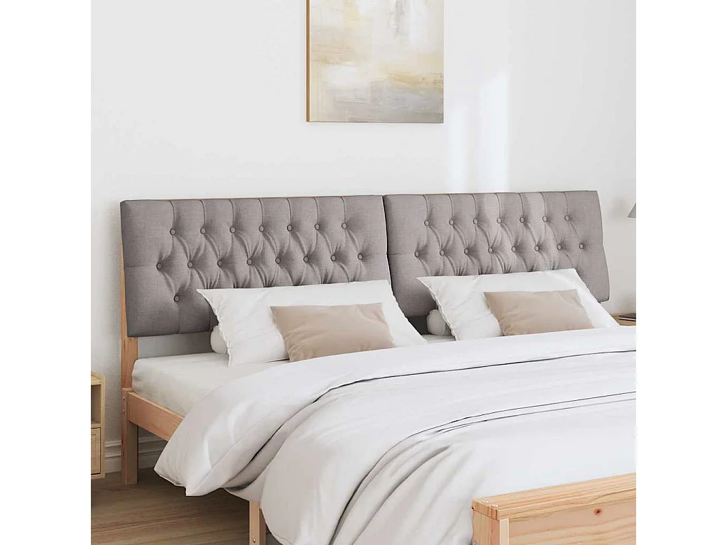 Gestoffeerd hoofdbord Taupe 200 cm Massief grenenhout