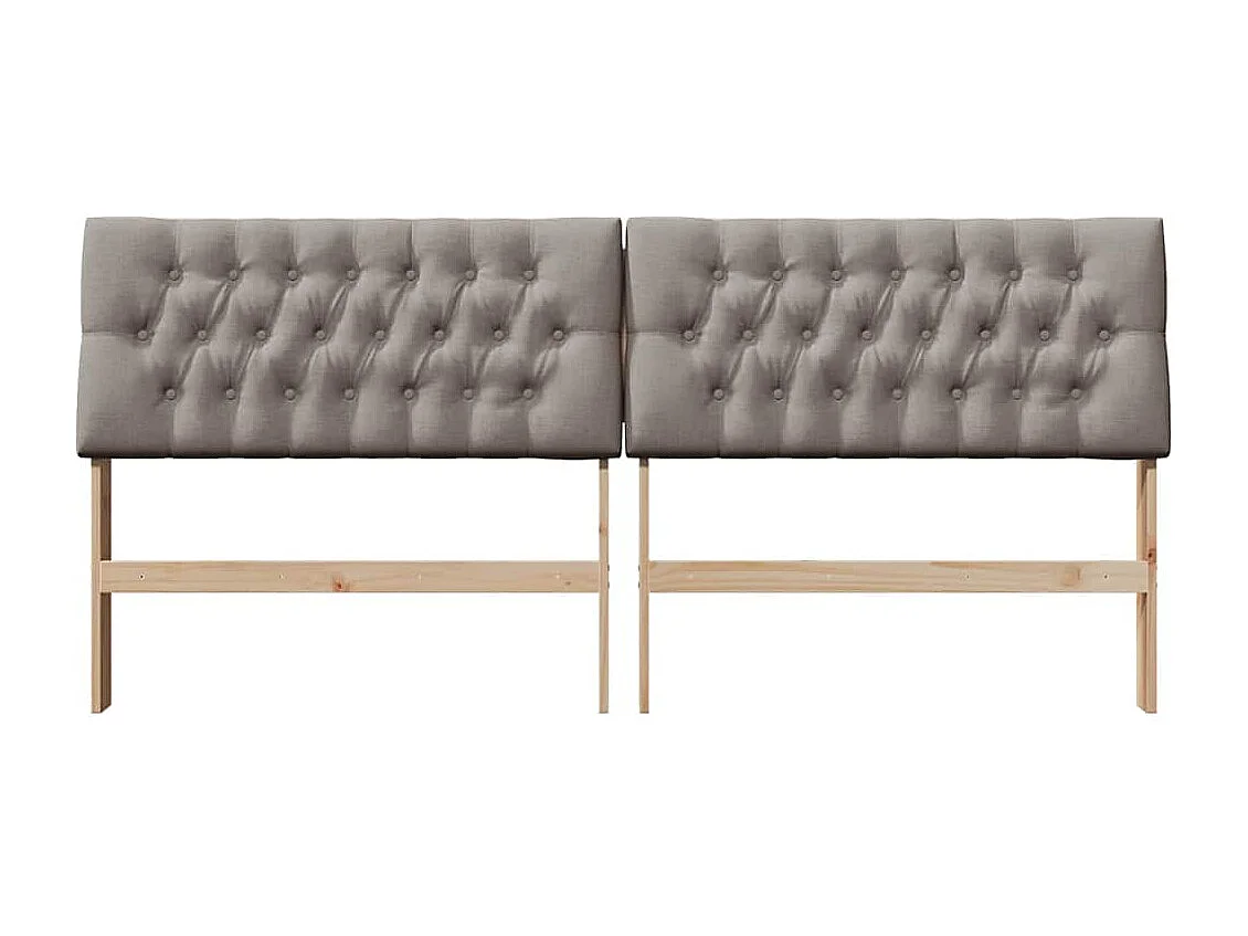 Gestoffeerd hoofdbord Taupe 200 cm Massief grenenhout