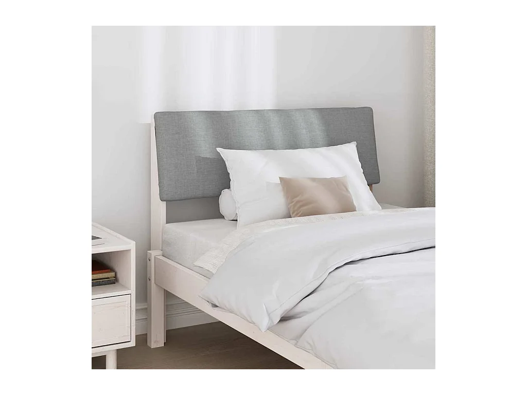Tête de lit capitonnée Gris clair 90 cm Pin massif