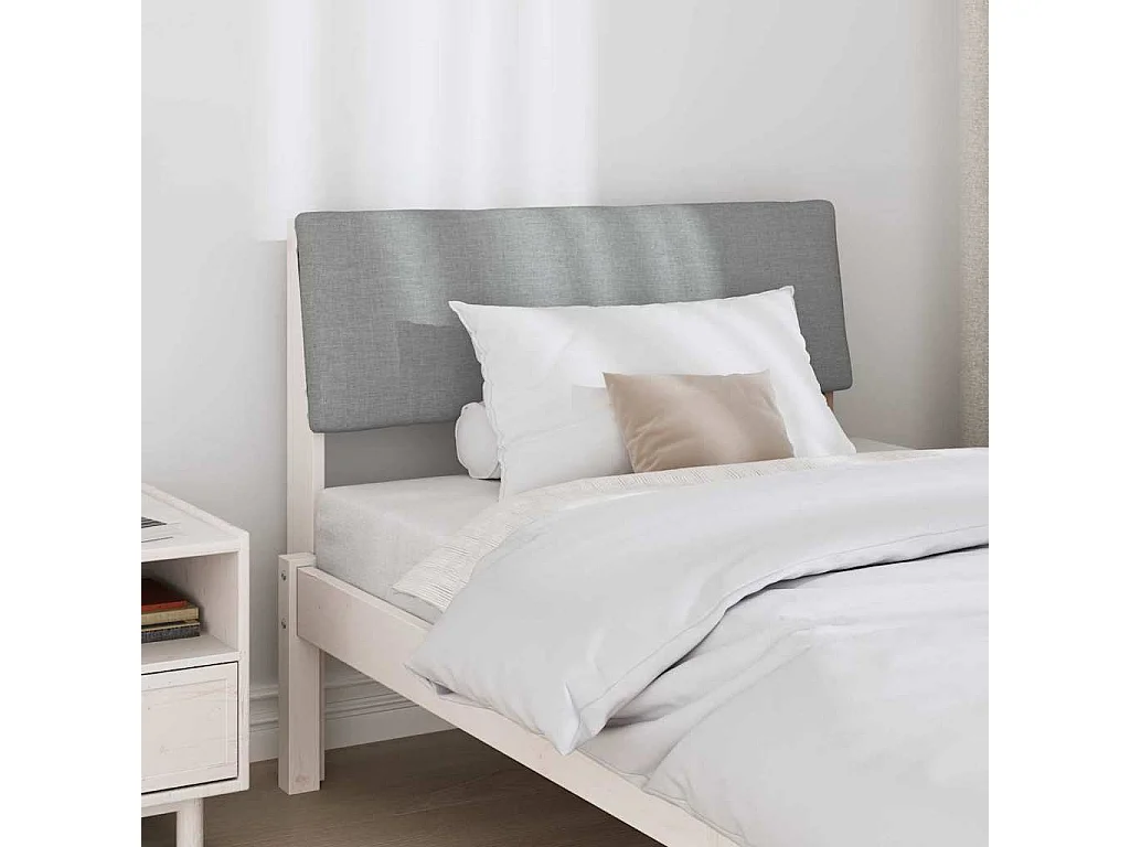 Tête de lit capitonnée Gris clair 90 cm Pin massif