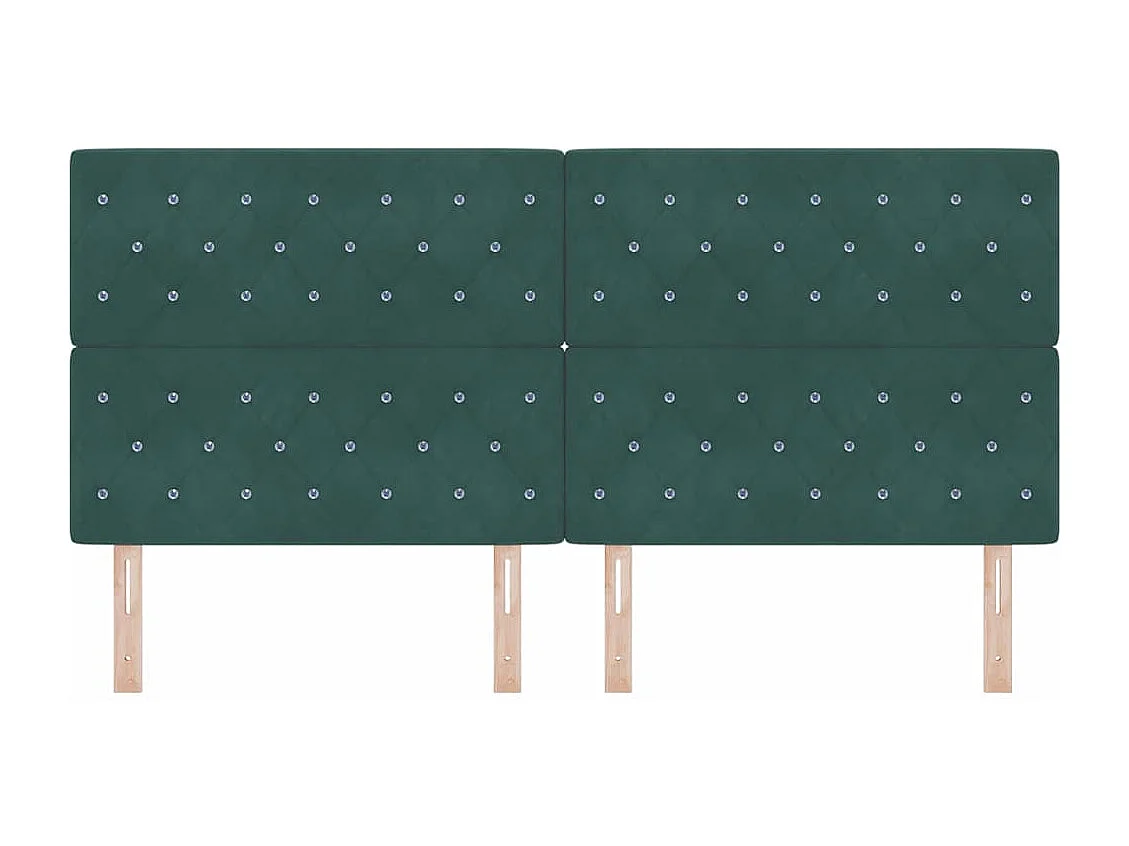 Tête de Lit LED Argyle Vert foncé 100 cm Velours