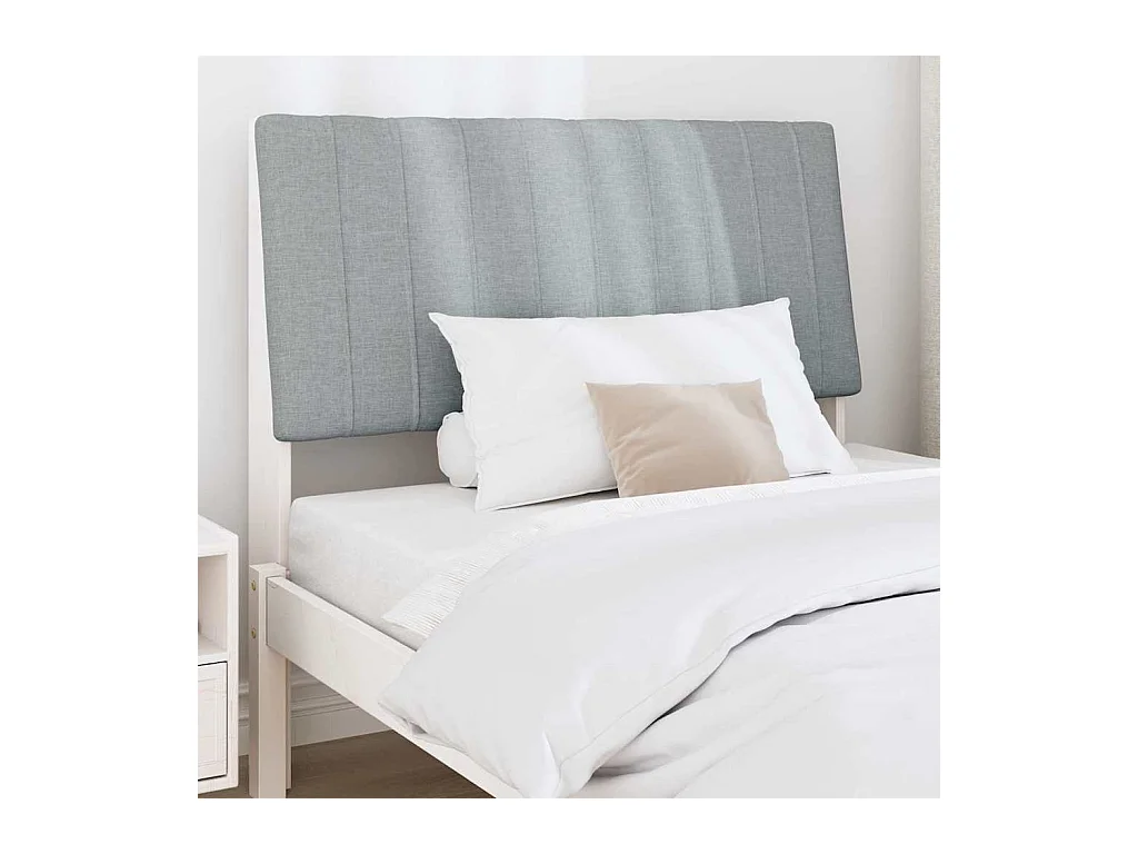 Cabecero tapizado Gris Claro 100 cm Madera de pino macizo