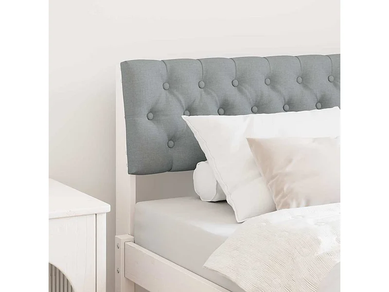 Tête de lit capitonnée Gris clair 90 cm Pin massif