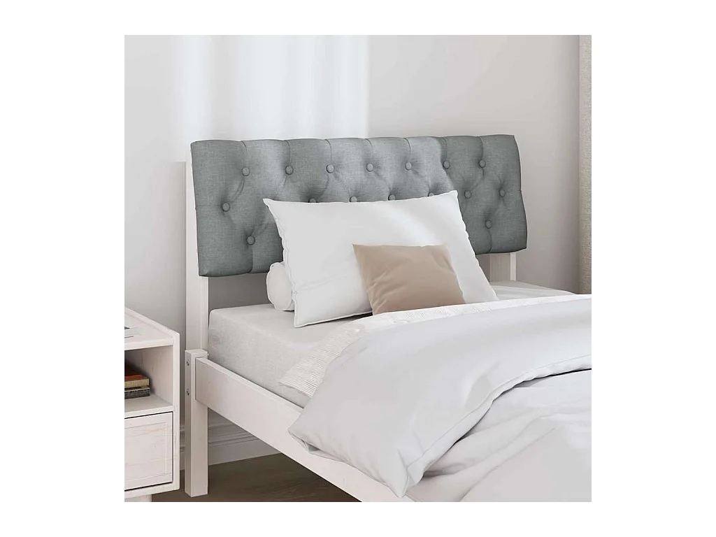 Cabeceira estofada Cinzento-claro 90 cm