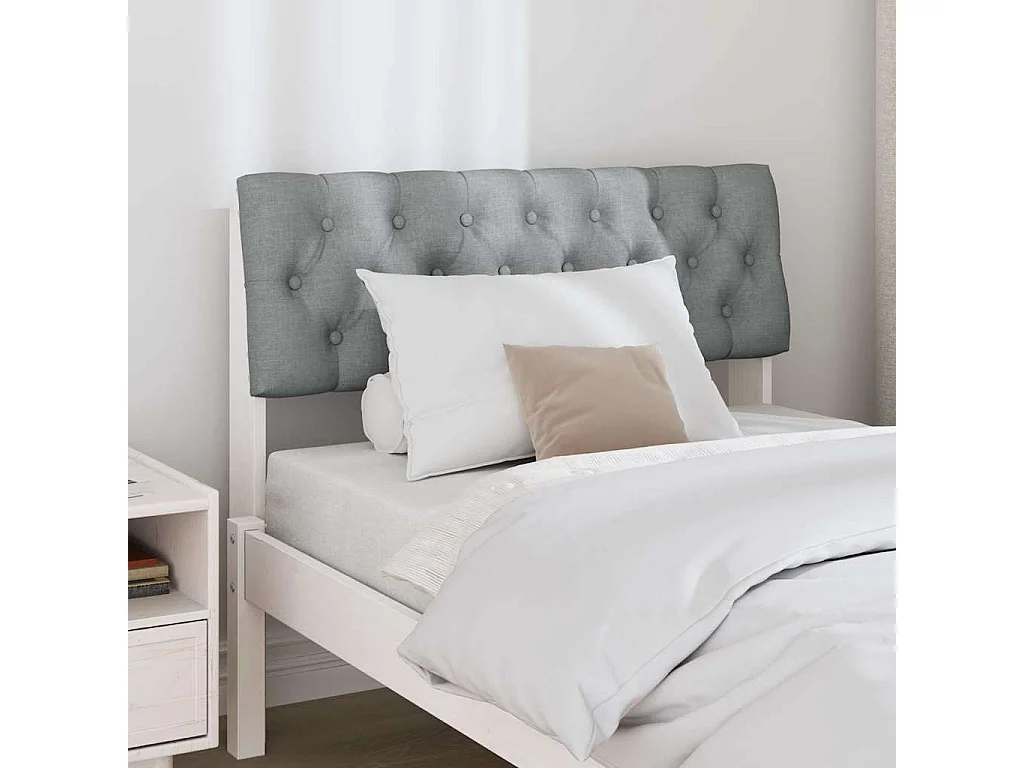 Cabecero tapizado Gris Claro 90 cm Madera de pino macizo