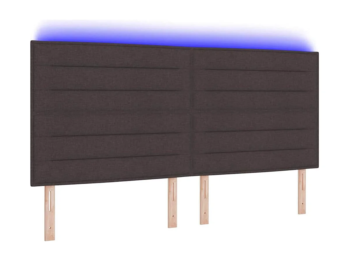 Tête de lit Hauteur réglable Manuel Marron foncé 200 cm tissu