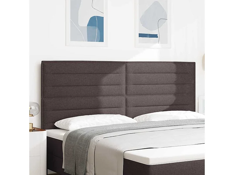 Tête de lit Hauteur réglable Manuel Marron foncé 200 cm tissu