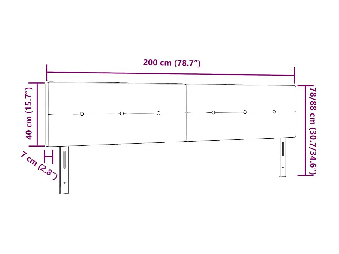Tête de Lit LED avec des lumières à LED Crème 200 cm tissu
