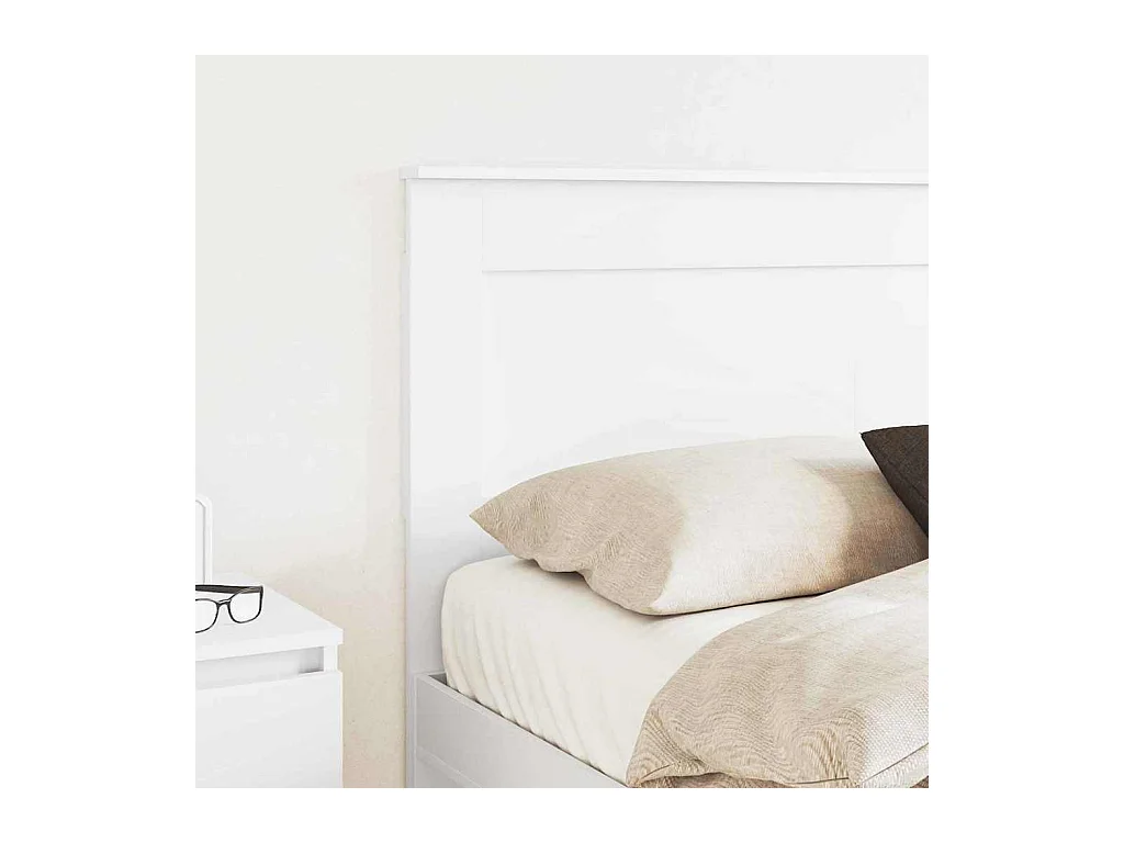 Cabeceira com cabeceira Branco 160 cm Madeira processada