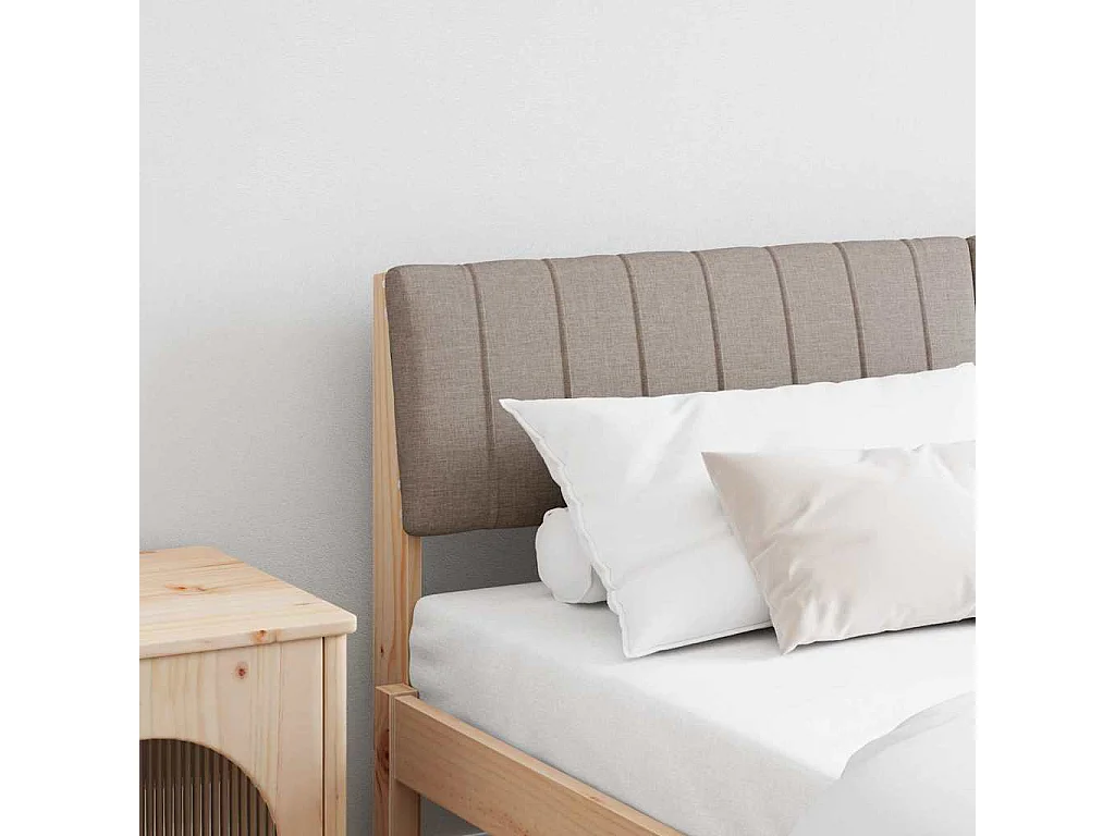 Cabecero tapizado Taupé 150 cm Madera de pino macizo