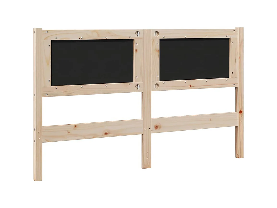 Cabecero tapizado Marrón 135 cm Madera de Pino Sólido y Tela