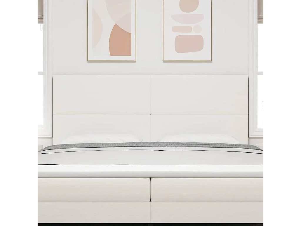 Tête de lit LED avec des lumières à LED Crème 200 cm tissu