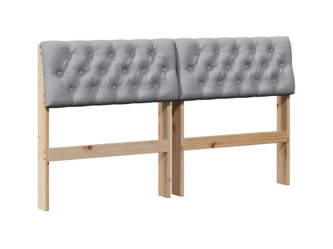 Cabeceira estofada Cinzento-claro 135 cm