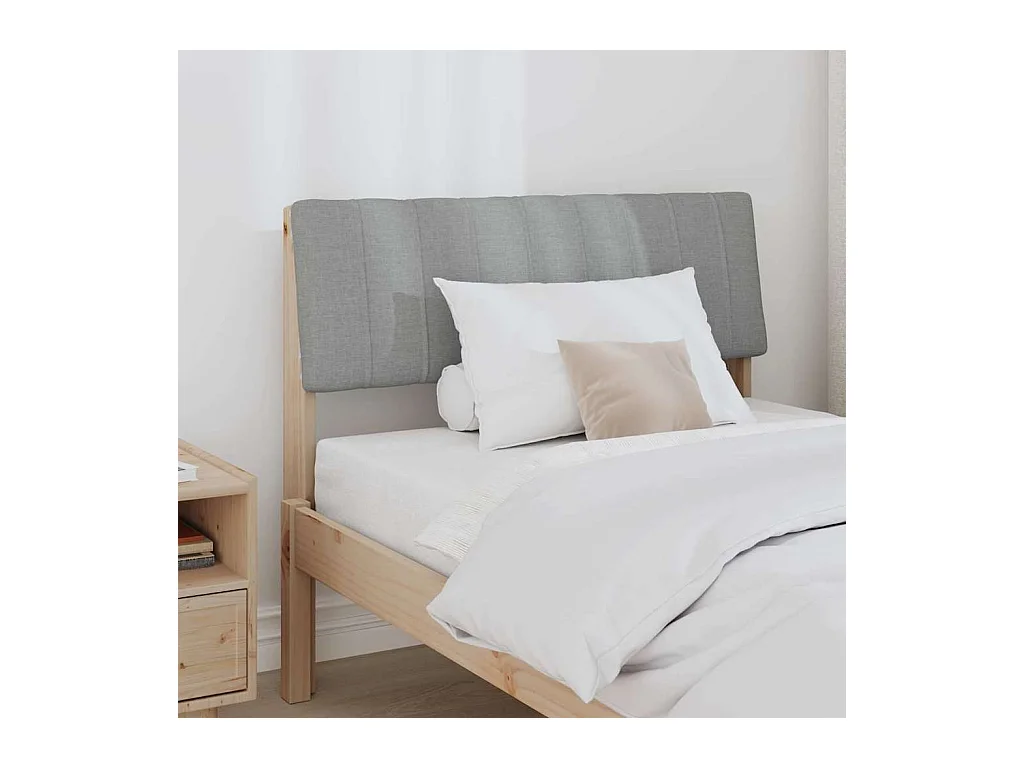 Cabeceira estofada Cinzento-claro 90 cm