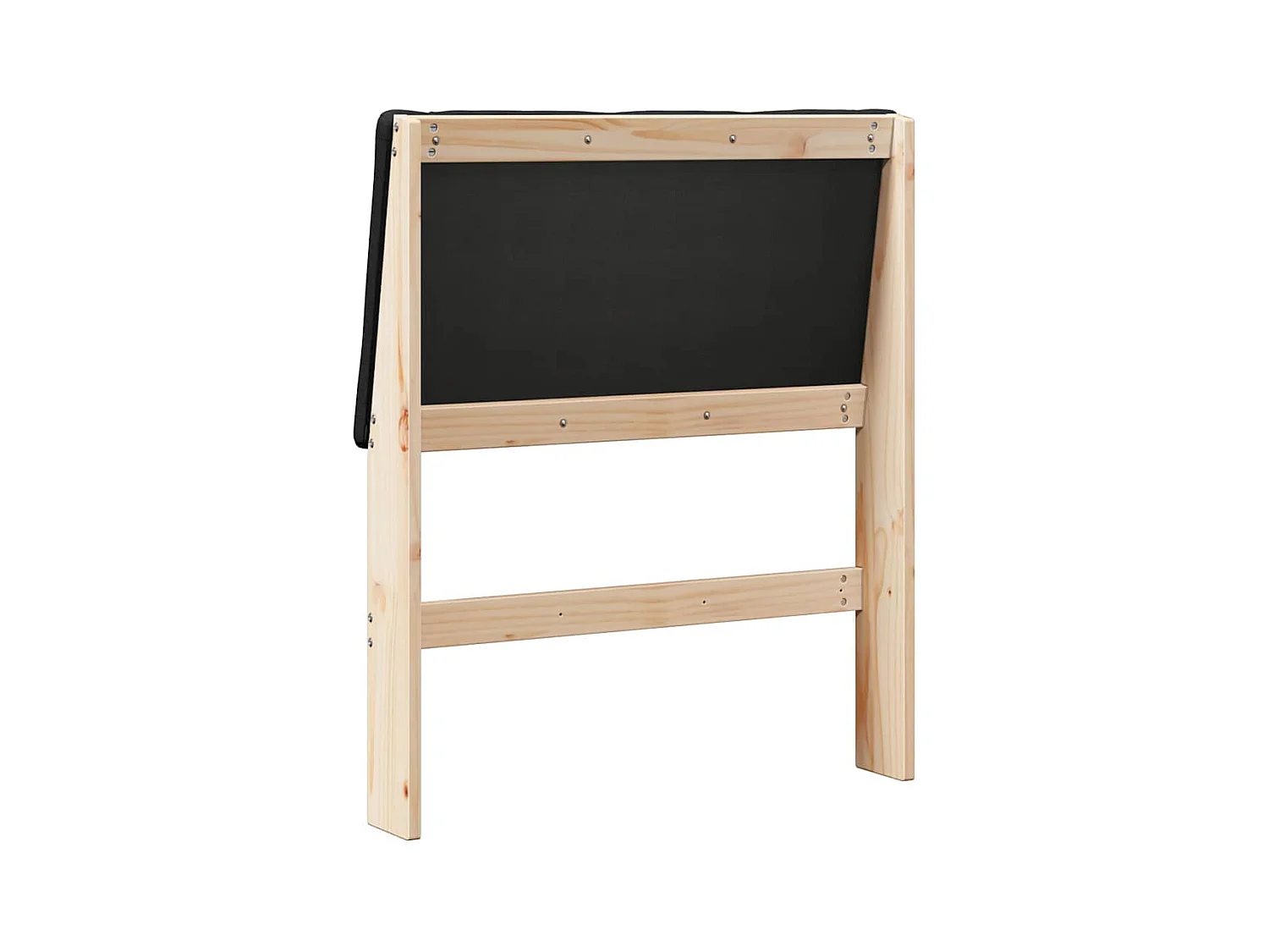 Cabecero tapizado Negro 75 cm Madera de pino macizo