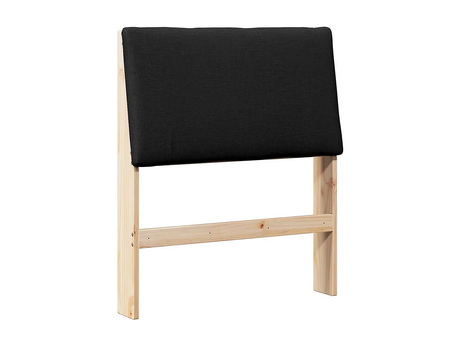 Cabecero tapizado Negro 75 cm Madera de pino macizo