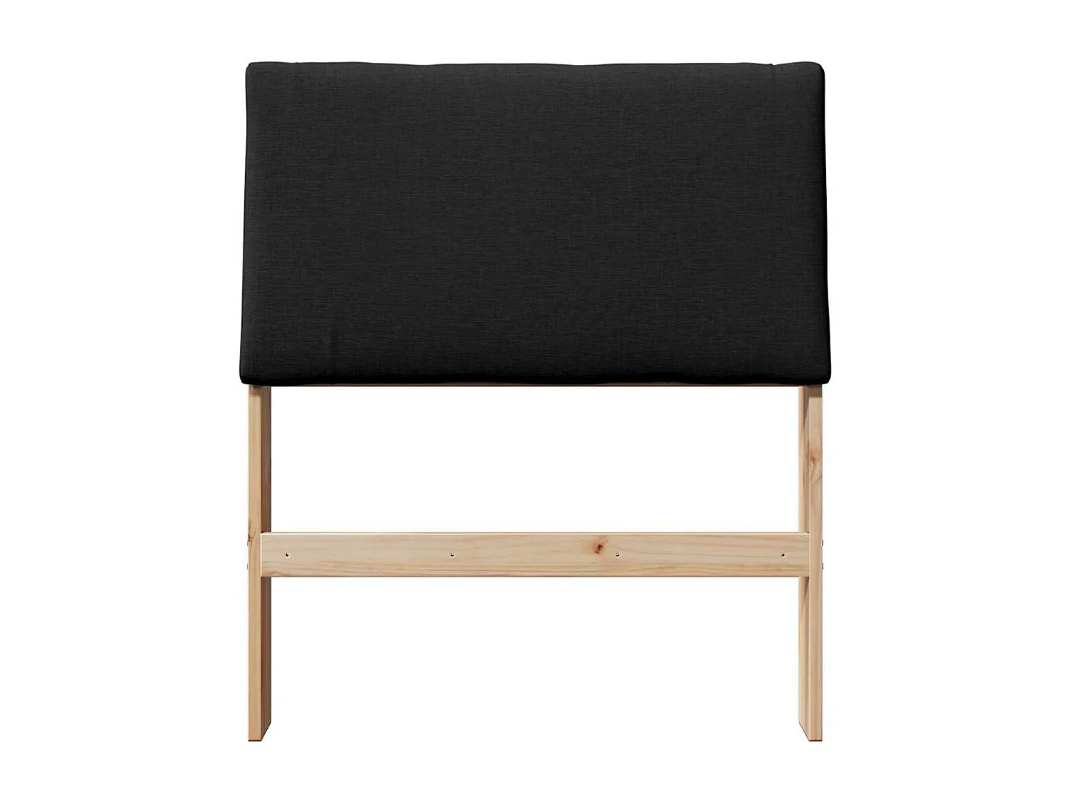 Cabecero tapizado Negro 75 cm Madera de pino macizo