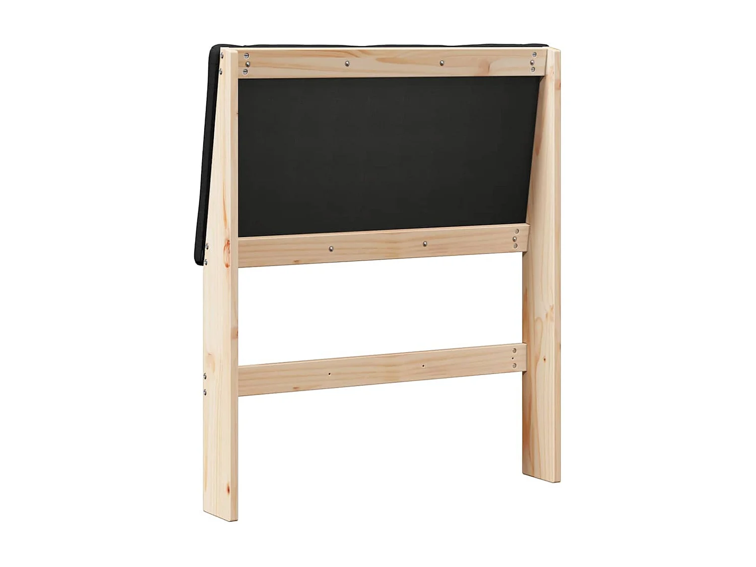 Cabecero tapizado Negro 75 cm Madera de pino macizo