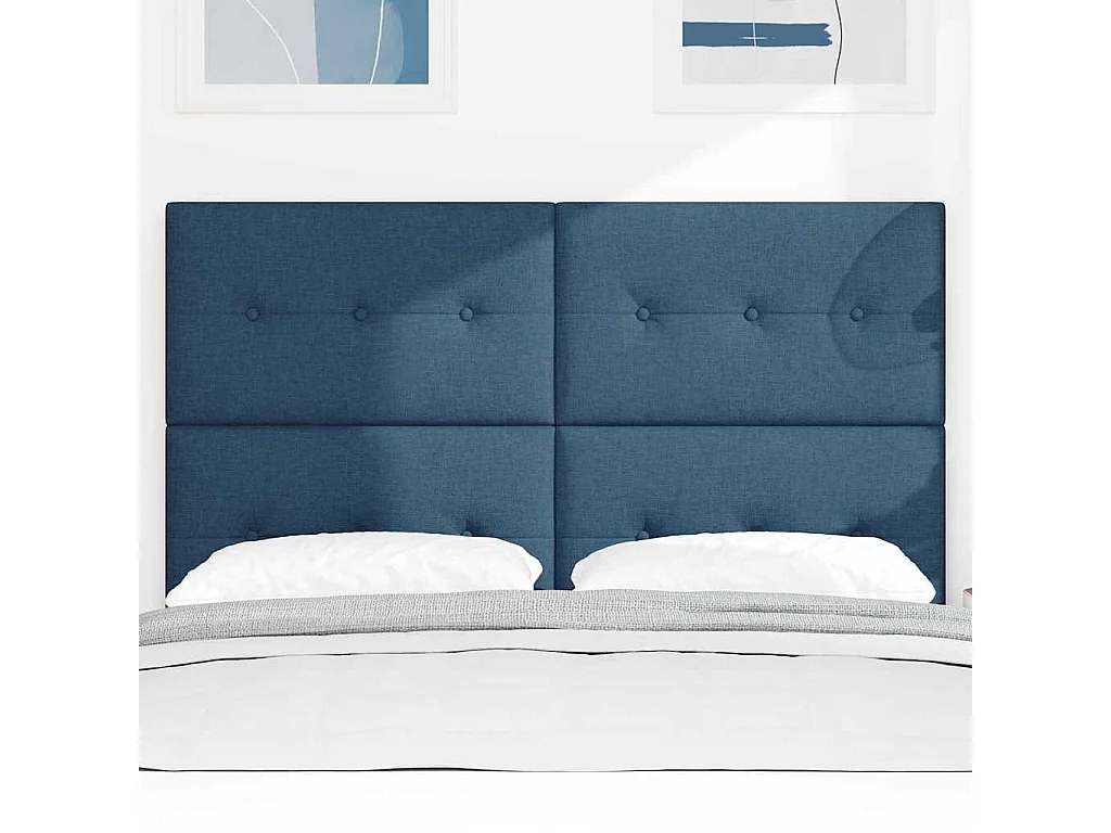 Tête de Lit LED avec des lumières à LED Bleu 144 cm tissu