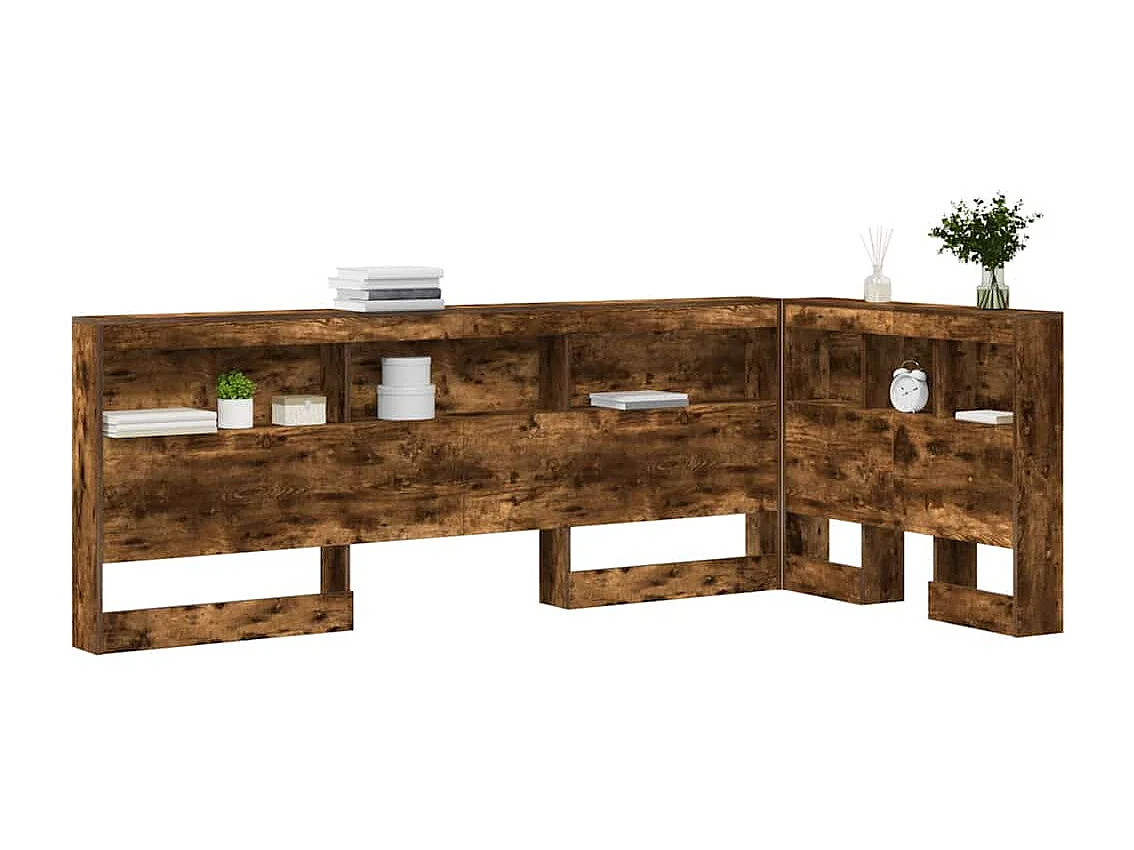 Tête de lit de rangement Chêne fumé 90 cm Bois d'ingénierie