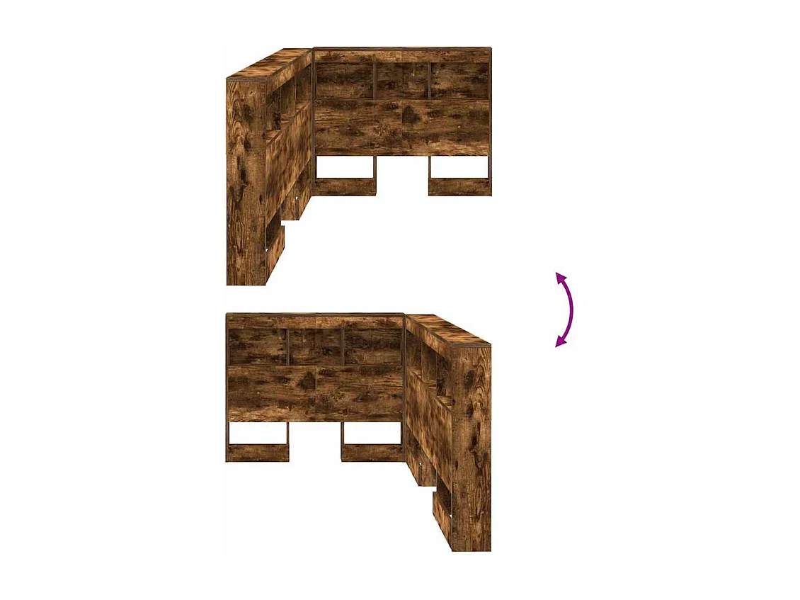 Tête de lit de rangement Chêne fumé 90 cm Bois d'ingénierie