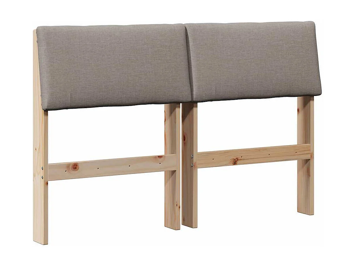 Tête de lit capitonnée Taupe 120 cm Pin massif