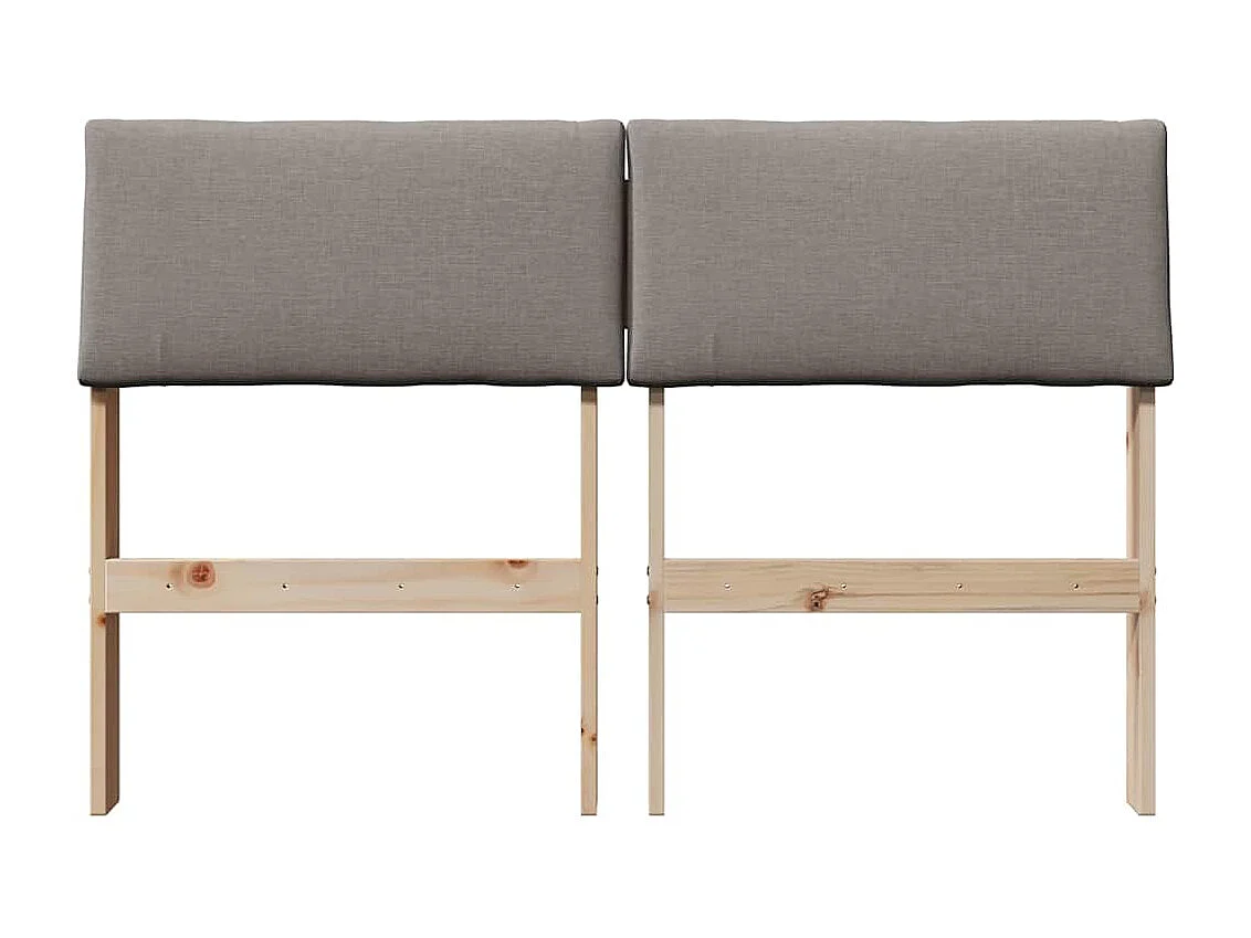 Tête de lit capitonnée Taupe 120 cm Pin massif
