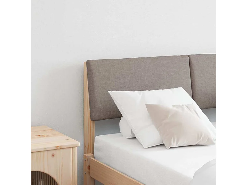 Gestoffeerd hoofdbord Taupe 120 cm Massief grenenhout