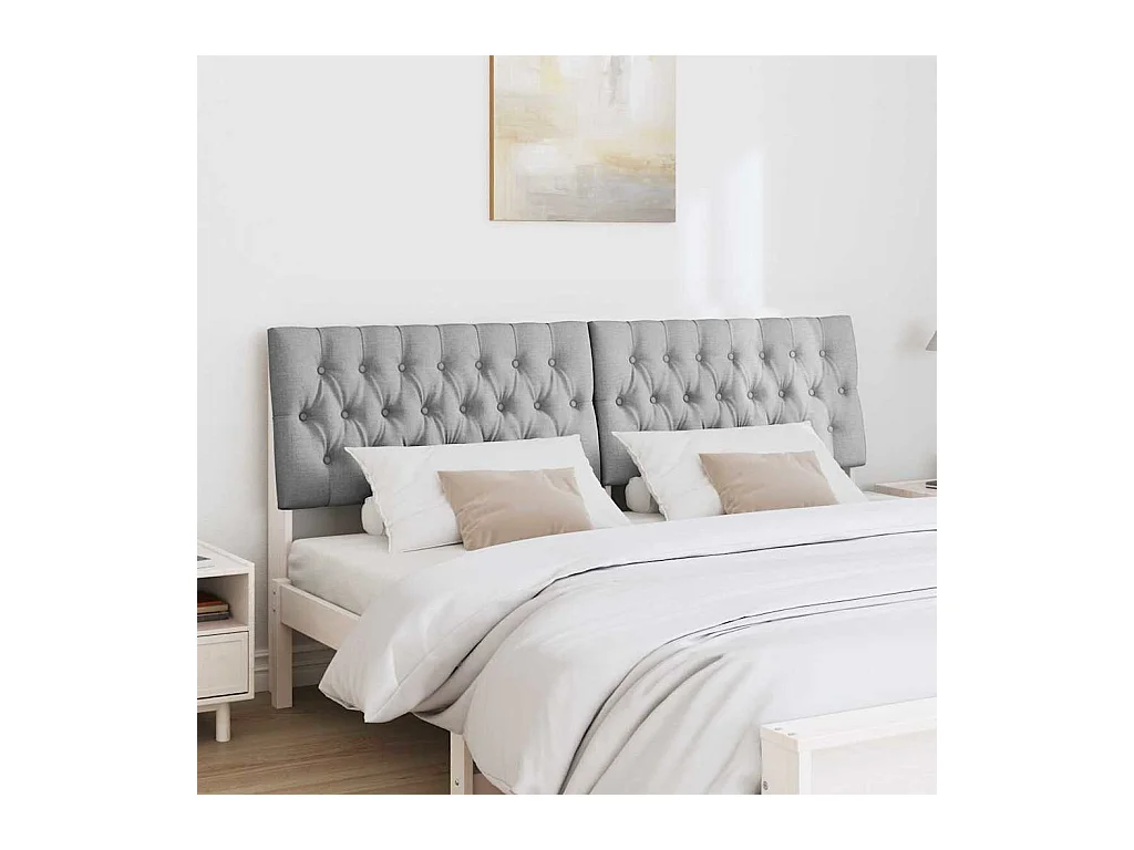 Cabeceira estofada Cinzento-claro 180 cm