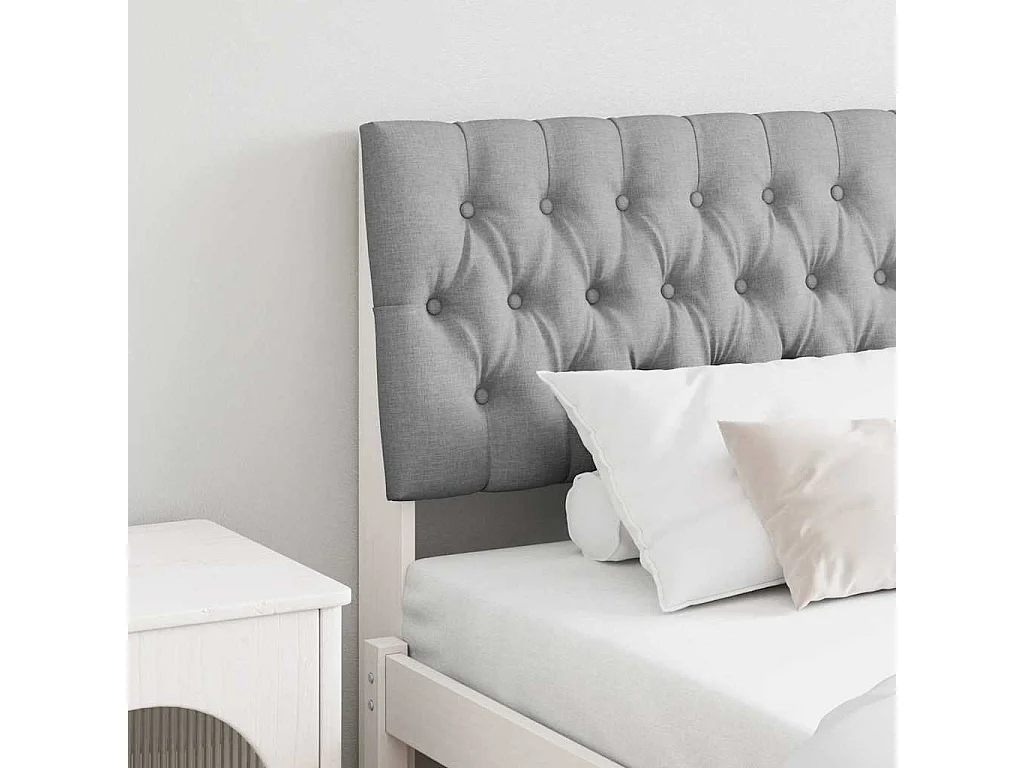 Tête de lit capitonnée Gris clair 180 cm Pin massif