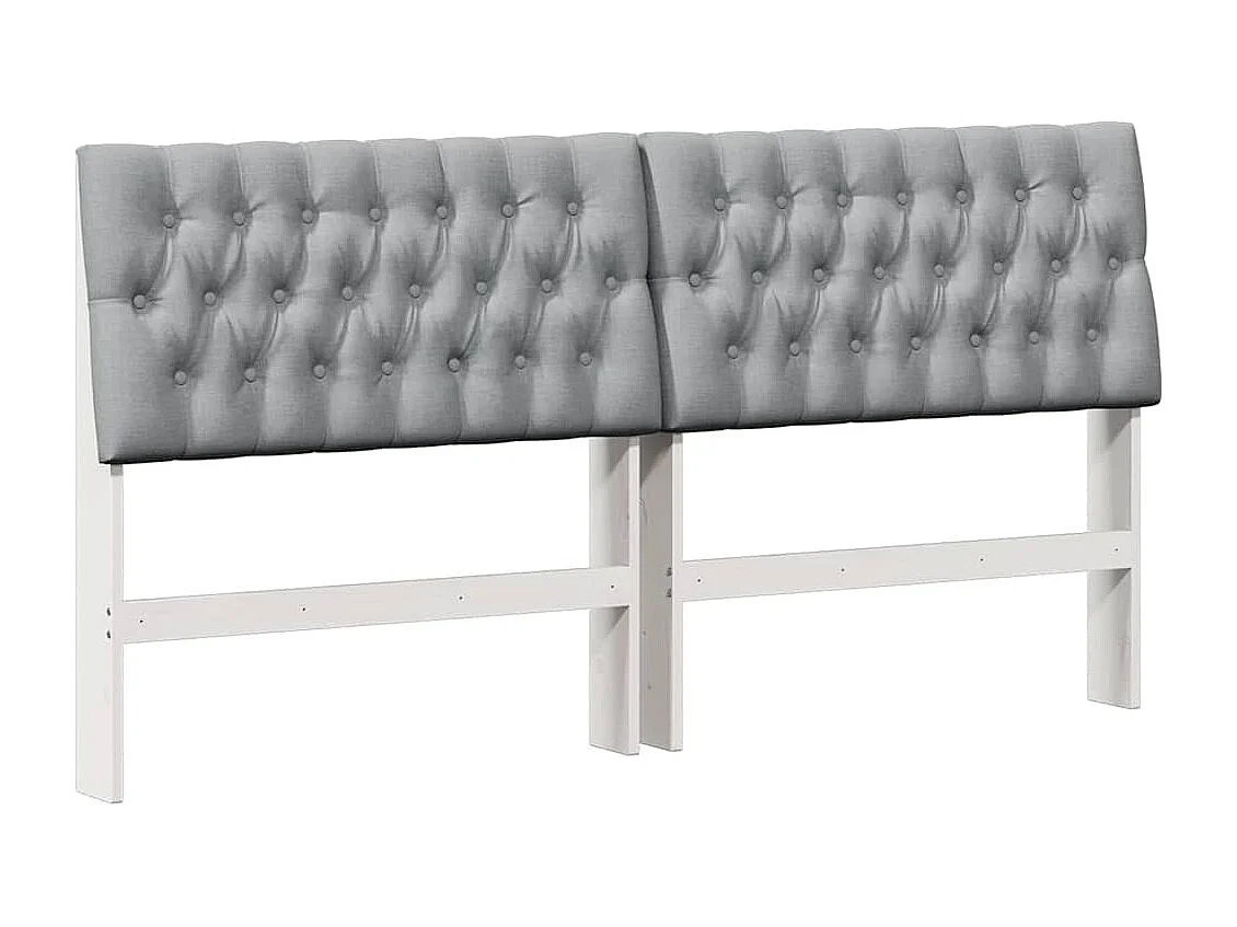 Tête de lit capitonnée Gris clair 180 cm Pin massif