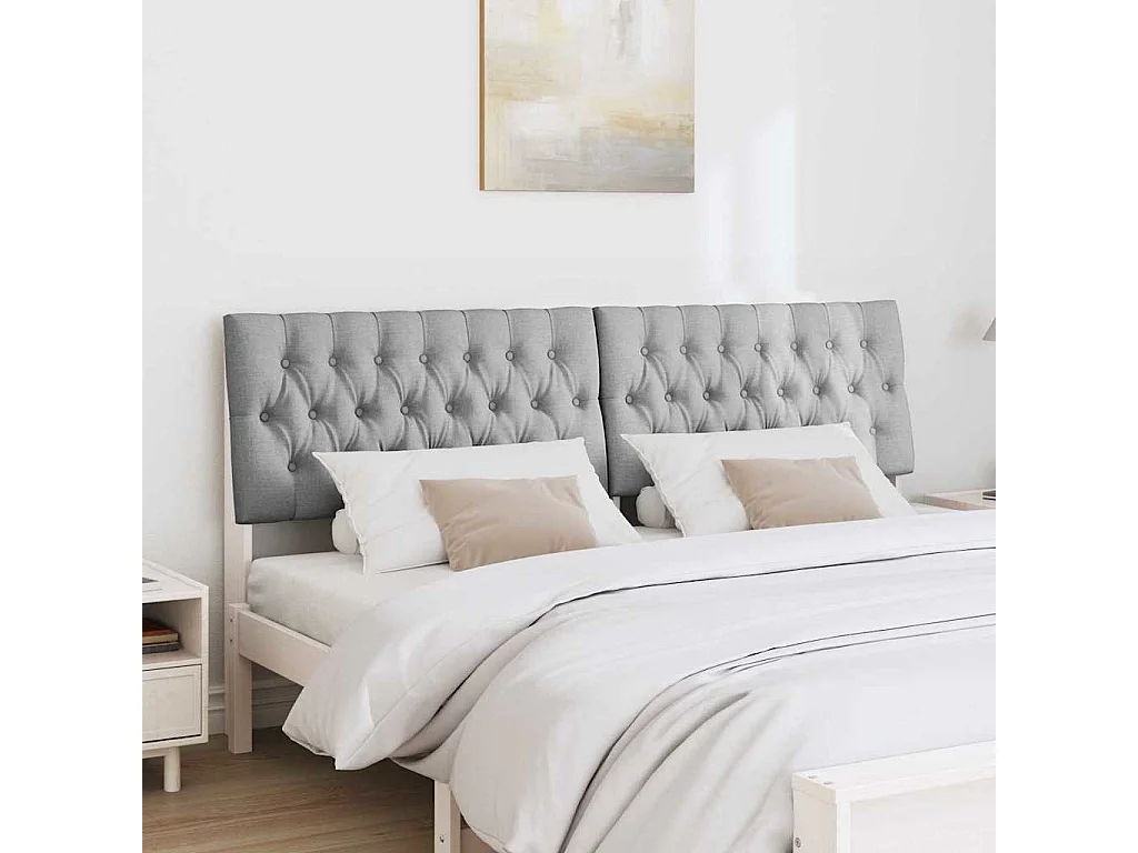 Tête de lit capitonnée Gris clair 180 cm Pin massif