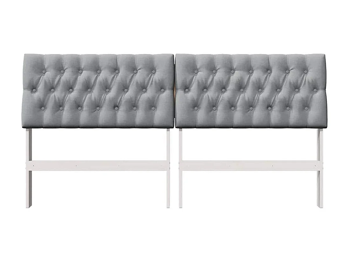 Tête de lit capitonnée Gris clair 180 cm Pin massif